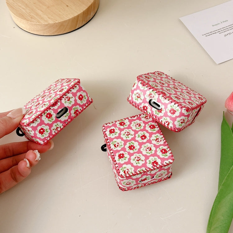 For AirPods 3 PU Leather Wireless Earphone Case(Little Red Flower) - For AirPods 3 by PMC Jewellery | Online Shopping South Africa | PMC Jewellery | Buy Now Pay Later Mobicred