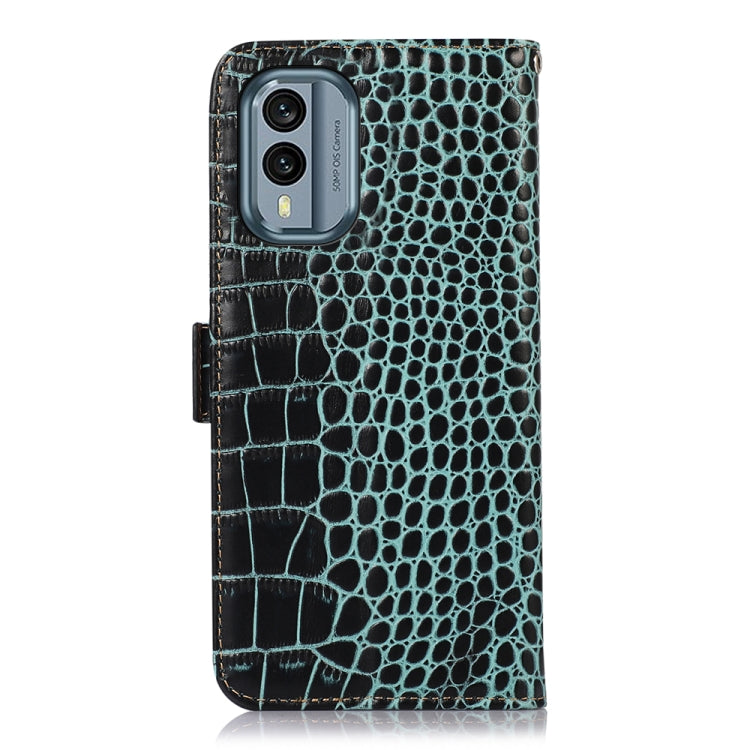 For Nokia X30 5G Crocodile Top Layer Cowhide Leather Phone Case(Green) - Nokia Cases by PMC TechLife | Online Shopping South Africa | PMC TechLife | Buy Now Pay Later Mobicred