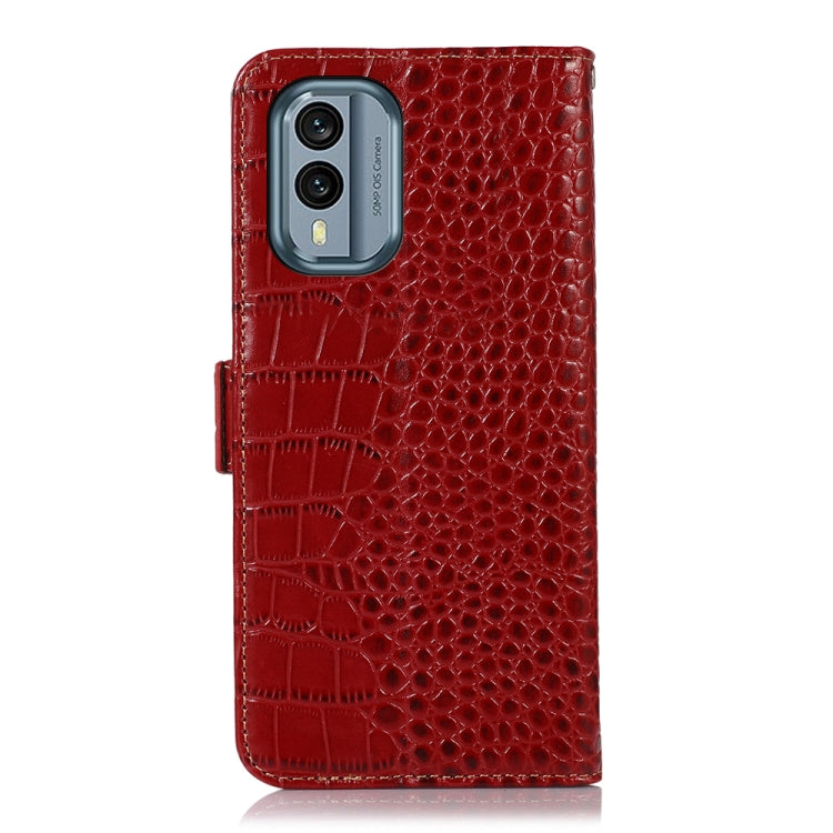 For Nokia X30 5G Crocodile Top Layer Cowhide Leather Phone Case(Red) - Nokia Cases by PMC TechLife | Online Shopping South Africa | PMC TechLife | Buy Now Pay Later Mobicred