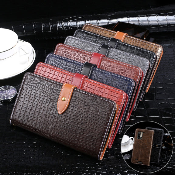 For Ulefone Armor 7 idewei Crocodile Texture Horizontal Flip Leather Case with Holder & Card Slots & Wallet(Black)
