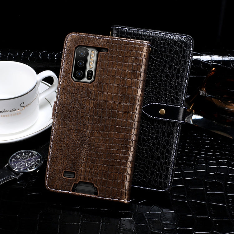 For Ulefone Armor 7 idewei Crocodile Texture Horizontal Flip Leather Case with Holder & Card Slots & Wallet(Dark Blue)