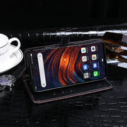 For Ulefone Armor 7 idewei Crocodile Texture Horizontal Flip Leather Case with Holder & Card Slots & Wallet(Dark Blue)
