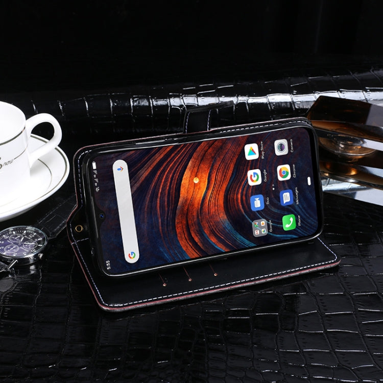 For Ulefone Armor 7 idewei Crocodile Texture Horizontal Flip Leather Case with Holder & Card Slots & Wallet(Dark Blue)