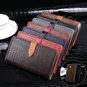 For Ulefone Armor 7 idewei Crocodile Texture Horizontal Flip Leather Case with Holder & Card Slots & Wallet(Dark Blue)