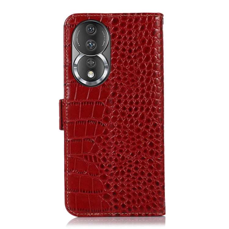 For Honor 80 Crocodile Top Layer Cowhide Leather Phone Case(Red) - Honor Cases by PMC TechLife | Online Shopping South Africa | PMC TechLife | Buy Now Pay Later Mobicred