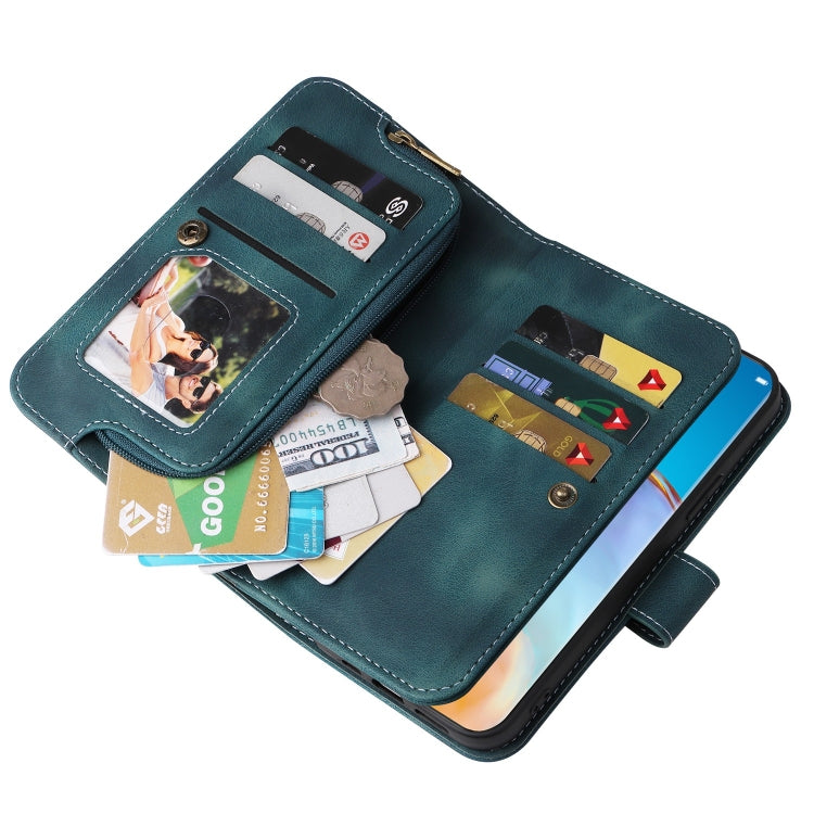 For Huawei P40 Pro Multifunctional Card Slot Zipper Wallet Leather Phone Case(Blue) - Huawei Cases by PMC TechLife | Online Shopping South Africa | PMC TechLife | Buy Now Pay Later Mobicred
