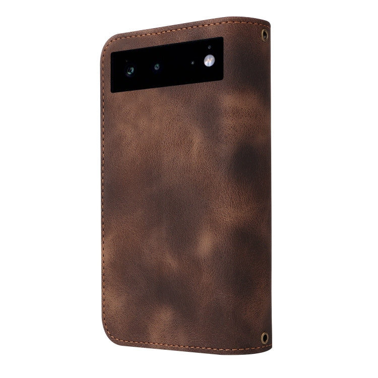 For Google Pixel 6 Multifunctional Card Slot Zipper Wallet Leather Phone Case(Brown) - Google Cases by PMC TechLife | Online Shopping South Africa | PMC TechLife | Buy Now Pay Later Mobicred