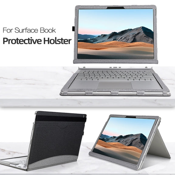 For MicroSoft Surface Book 3 / 2 / 1 15 inch Leather Laptop Case(Black Brown)
