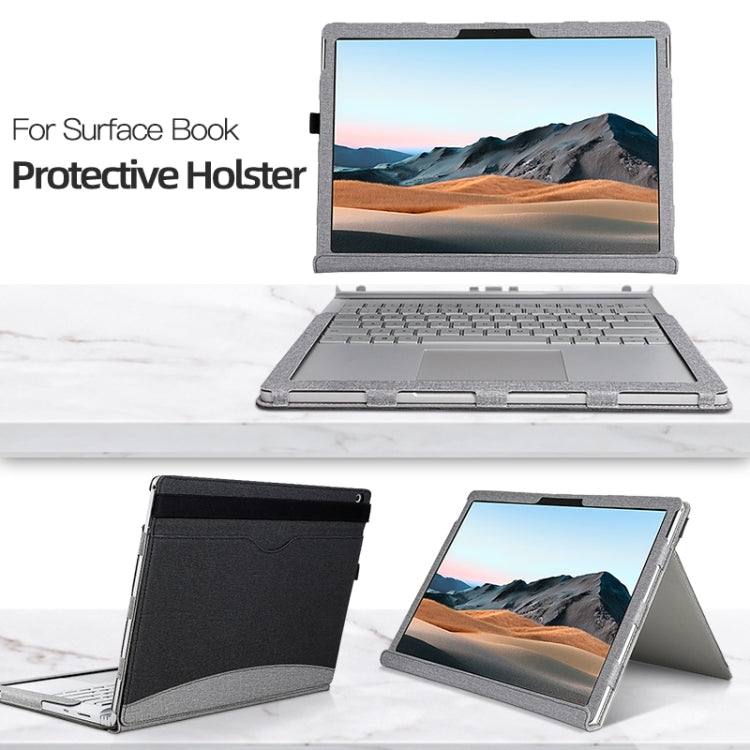 For MicroSoft Surface Book 3 / 2 / 1 15 inch Leather Laptop Case(Black Brown)