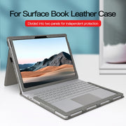 For MicroSoft Surface Book 3 / 2 / 1 15 inch Leather Laptop Case(Black Brown)