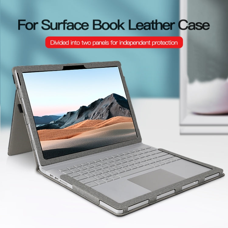 For MicroSoft Surface Book 3 / 2 / 1 15 inch Leather Laptop Case(Black Brown)