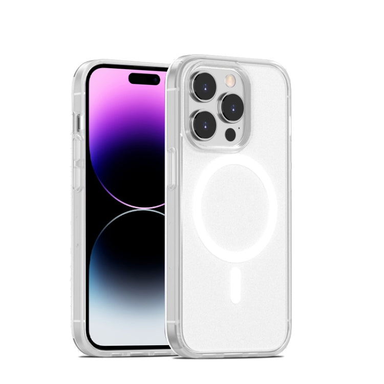 For iPhone 14 Pro Max Skin Feel Frosted Magsafe Phone Case(Transparent White) - iPhone 14 Pro Max Cases by PMC TechLife | Online Shopping South Africa | PMC TechLife