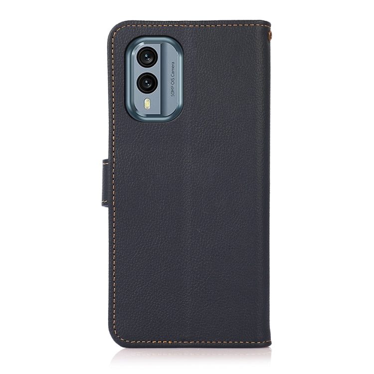 For Nokia X30 5G KHAZNEH Custer Genuine Leather RFID Phone Case(Blue) - free shipping - PMC TechLife - Order now!