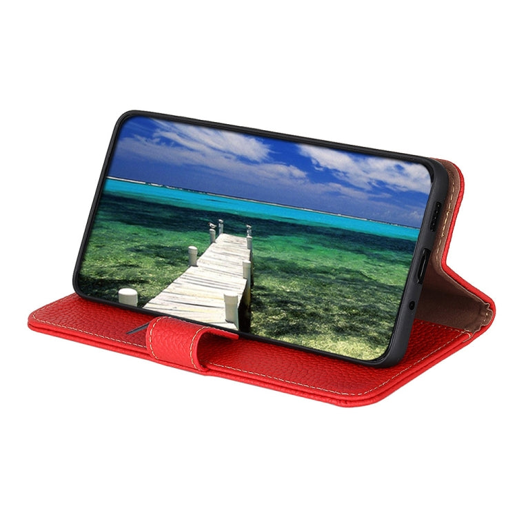 For Nokia X30 5G KHAZNEH Litchi Genuine Leather Phone Case(Red)