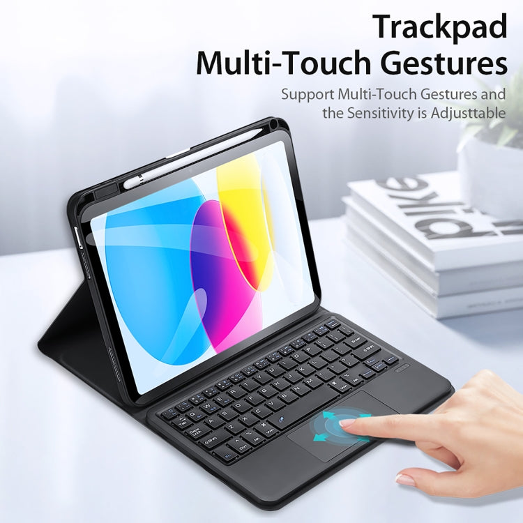 For iPad 10th Gen 10.9 2022 DUX DUCIS TK Series Bluetooth Keyboard Leather Case with Touchpad & Smart Sleep Function(Black) - Universal by DUX DUCIS | Online Shopping South Africa | PMC TechLife | Buy Now Pay Later Mobicred