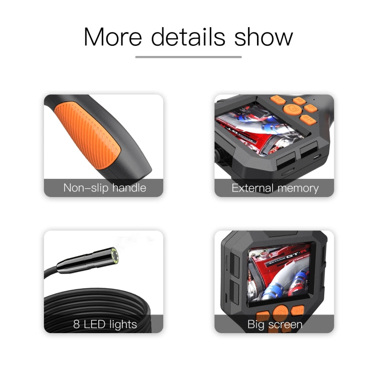 3.9mm P10 2.8 inch HD Handheld Endoscope with LCD Screen, Length:5m