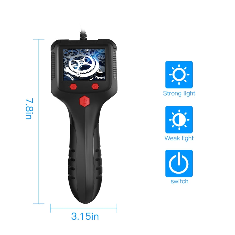 P100 8mm 2.4 inch HD Handheld Endoscope Hardlinewith with LCD Screen, Length:15m