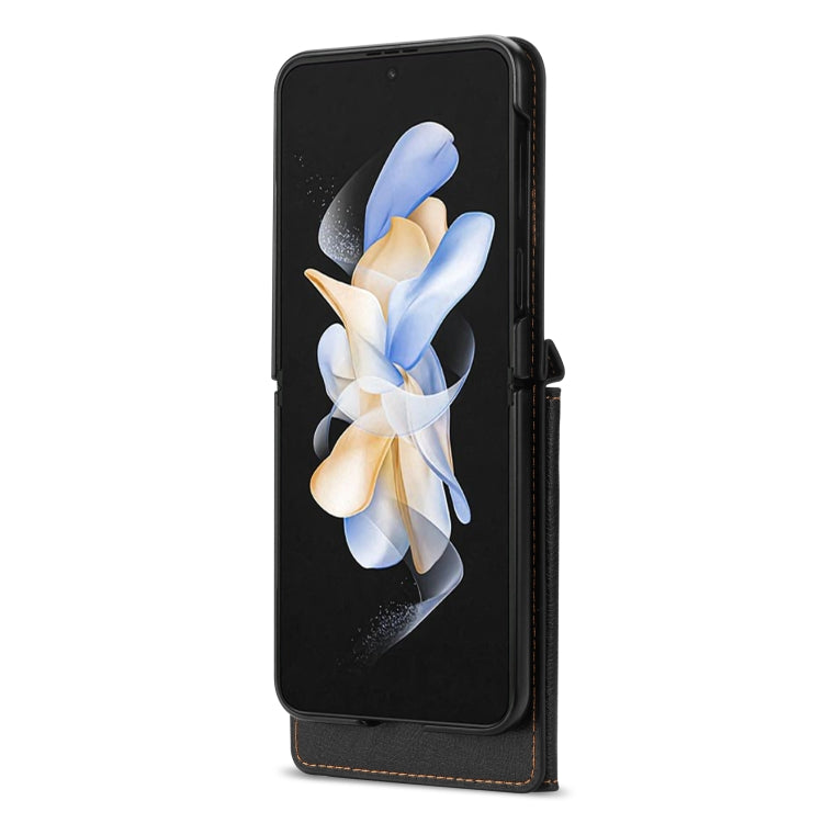 For Samsung Galaxy Z Flip3 5G N.BEKUS Side Zipper Folding Phone Leather Case(Black) - Galaxy Phone Cases by N.BEKUS | Online Shopping South Africa | PMC TechLife | Buy Now Pay Later Mobicred