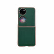 For Huawei P50 Pocket Nano Electroplating Cross Texture Genuine Leather Phone Case(Green) - Huawei Cases by PMC TechLife | Online Shopping South Africa | PMC TechLife | Buy Now Pay Later Mobicred