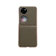 For Huawei P50 Pocket Nano Electroplating Litchi Texture Genuine Leather Phone Case(Grey) - Huawei Cases by PMC TechLife | Online Shopping South Africa | PMC TechLife | Buy Now Pay Later Mobicred