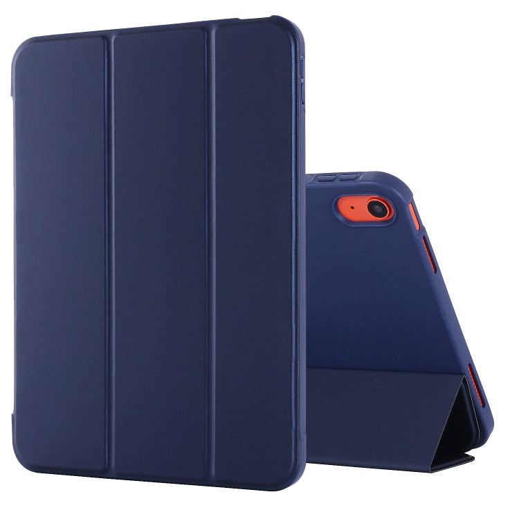 For iPad 10th Gen 10.9 2022 Tri-fold Holder Tablet Leather Case(Dark Blue) - iPad 10th Gen 10.9 Cases by PMC TechLife | Online Shopping South Africa | PMC TechLife