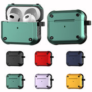 For  AirPods 3 Wing TPU + PC Shockproof Earphone Protective Case(Black Purple)