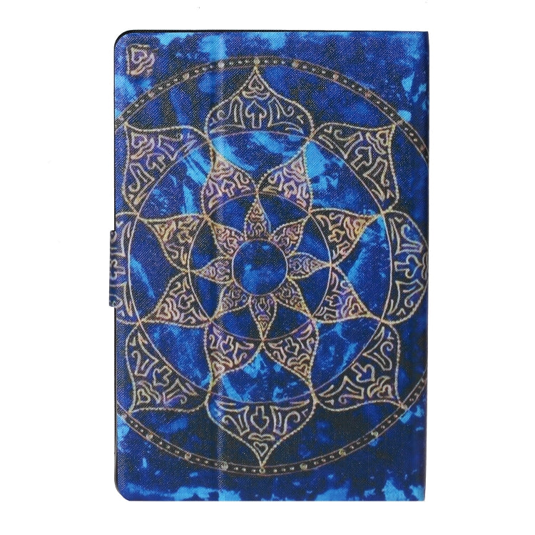 For 10 inch Tablet PC Universal Coloured Drawing Pattern Horizontal Flip Leather Case with Holder & Card Slot(Blue Mandala)