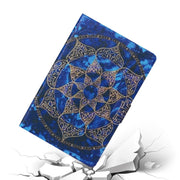 For 10 inch Tablet PC Universal Coloured Drawing Pattern Horizontal Flip Leather Case with Holder & Card Slot(Blue Mandala)