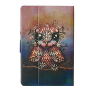 For 10 inch Tablet PC Universal Coloured Drawing Pattern Horizontal Flip Leather Case with Holder & Card Slot(Owl)