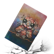 For 10 inch Tablet PC Universal Coloured Drawing Pattern Horizontal Flip Leather Case with Holder & Card Slot(Owl)