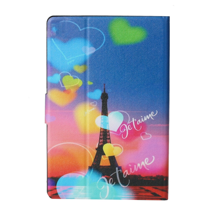 For 10 inch Tablet PC Universal Coloured Drawing Pattern Horizontal Flip Leather Case with Holder & Card Slot(Romantic Tower)