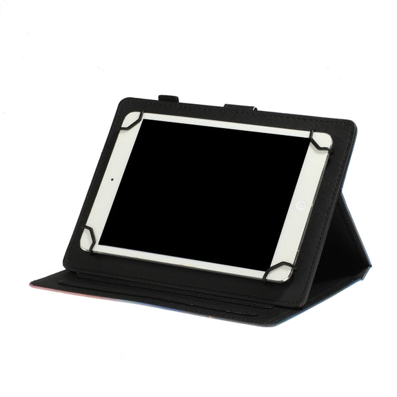 For 10 inch Tablet PC Universal Coloured Drawing Pattern Horizontal Flip Leather Case with Holder & Card Slot(Romantic Tower)
