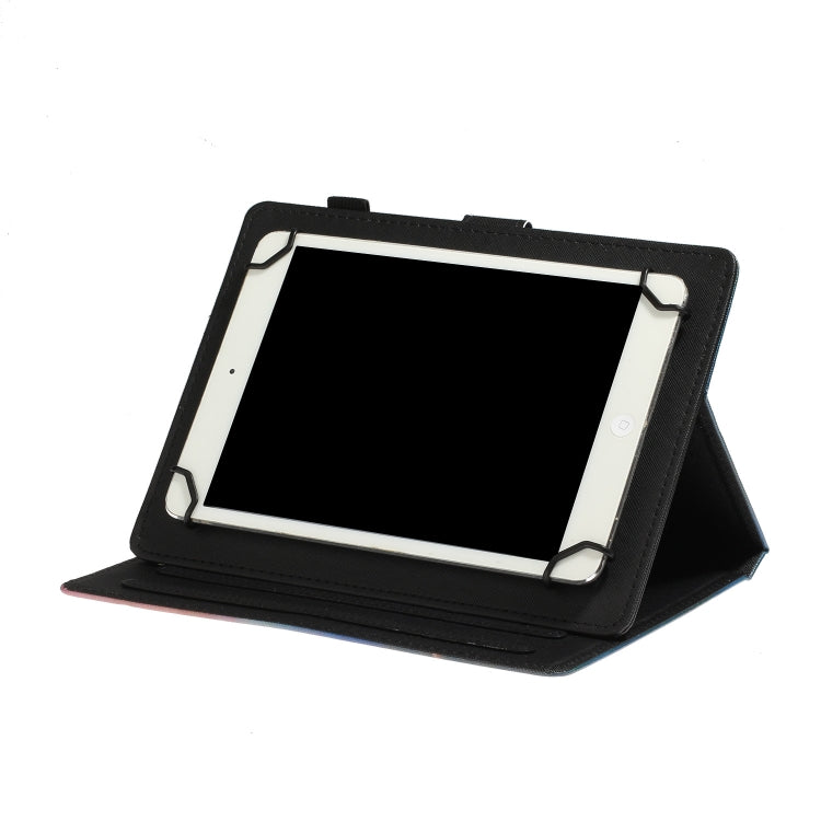 For 10 inch Tablet PC Universal Coloured Drawing Pattern Horizontal Flip Leather Case with Holder & Card Slot(Romantic Tower)
