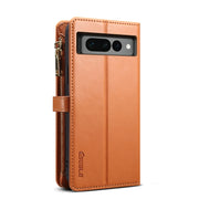 For Google Pixel 7 Pro 5G ESEBLE Star Series Lanyard Zipper Wallet RFID Leather Case(Brown)