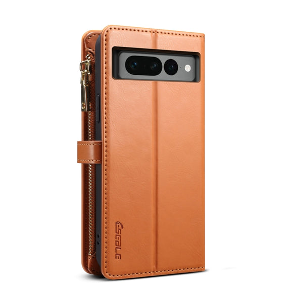For Google Pixel 7 Pro 5G ESEBLE Star Series Lanyard Zipper Wallet RFID Leather Case(Brown)