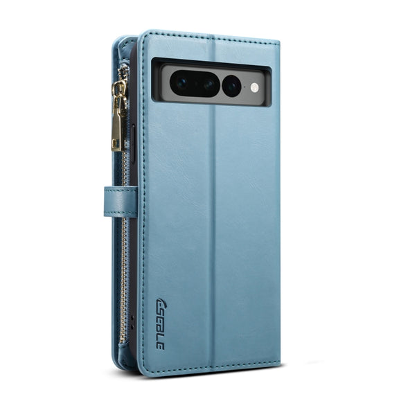 For Google Pixel 7 Pro 5G ESEBLE Star Series Lanyard Zipper Wallet RFID Leather Case(Blue)