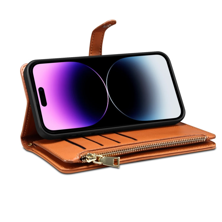 For Google Pixel 6a ESEBLE Star Series Lanyard Zipper Wallet RFID Leather Case(Brown) - Google Cases by ESEBLE | Online Shopping South Africa | PMC Jewellery | Buy Now Pay Later Mobicred