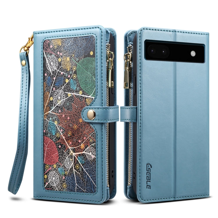 For Google Pixel 6a ESEBLE Star Series Lanyard Zipper Wallet RFID Leather Case(Blue) - Google Cases by ESEBLE | Online Shopping South Africa | PMC TechLife | Buy Now Pay Later Mobicred