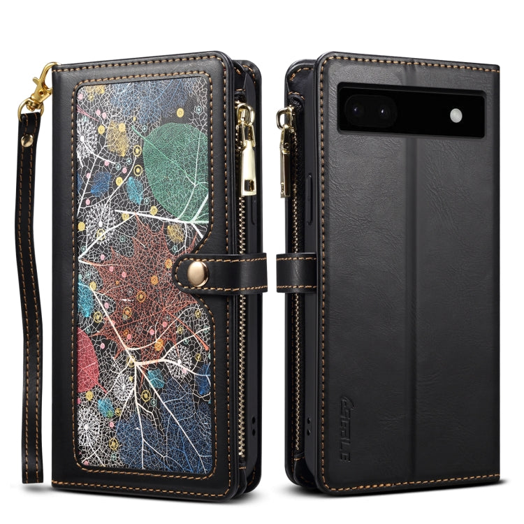 For Google Pixel 6a ESEBLE Star Series Lanyard Zipper Wallet RFID Leather Case(Black) - Google Cases by ESEBLE | Online Shopping South Africa | PMC TechLife | Buy Now Pay Later Mobicred