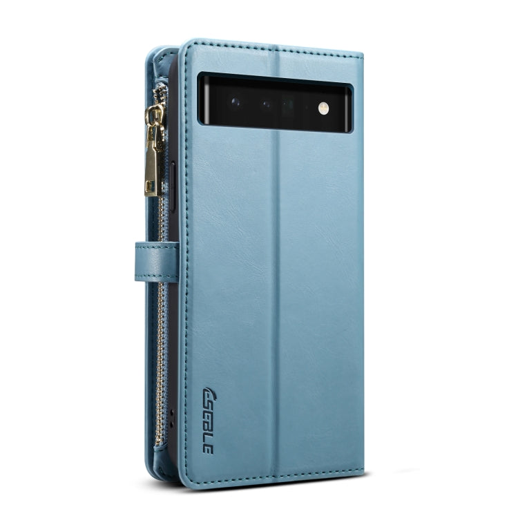 For Google Pixel 6 Pro ESEBLE Star Series Lanyard Zipper Wallet RFID Leather Case(Blue)