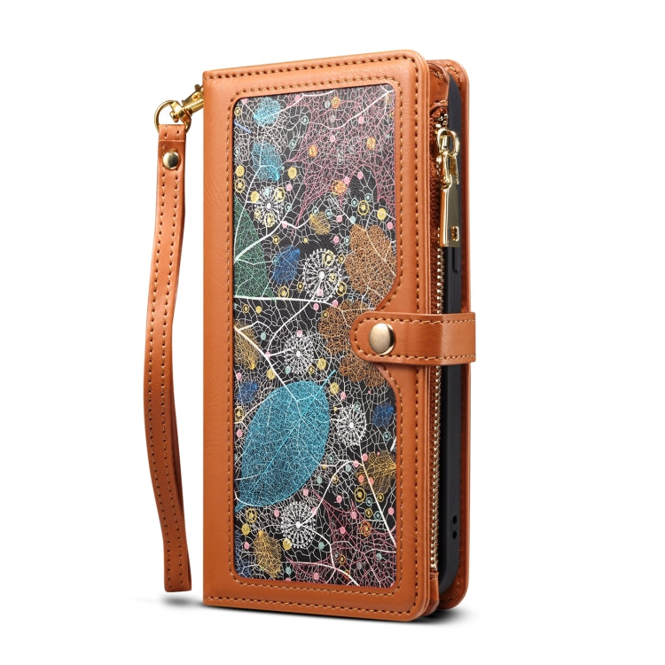 For Google Pixel 6 ESEBLE Star Series Lanyard Zipper Wallet RFID Leather Case(Brown) - Google Cases by ESEBLE | Online Shopping South Africa | PMC Jewellery | Buy Now Pay Later Mobicred
