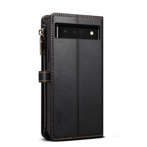 For Google Pixel 6 ESEBLE Star Series Lanyard Zipper Wallet RFID Leather Case(Black)