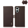 For Huawei nova 10 SE KHAZNEH Side-Magnetic Litchi Genuine Leather RFID Phone Case(Brown) - Huawei Cases by PMC TechLife | Online Shopping South Africa | PMC TechLife | Buy Now Pay Later Mobicred