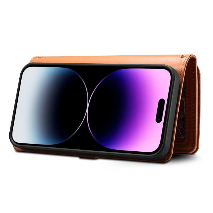 For Samsung Galaxy S22 Ultra 5G ESEBLE Star Series Lanyard Zipper Wallet RFID Leather Case(Brown) - Galaxy S22 Ultra 5G Cases by ESEBLE | Online Shopping South Africa | PMC TechLife | Buy Now Pay Later Mobicred