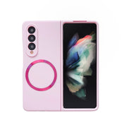 For Samsung Galaxy Z Fold4 Skin Feel MagSafe Magnetic Phone Case(Pink)