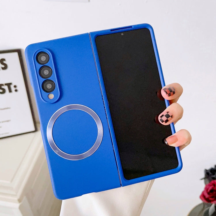 For Samsung Galaxy Z Fold4 Skin Feel MagSafe Magnetic Phone Case(Royal Blue) - Galaxy Z Fold4 5G Cases by PMC TechLife | Online Shopping South Africa | PMC TechLife