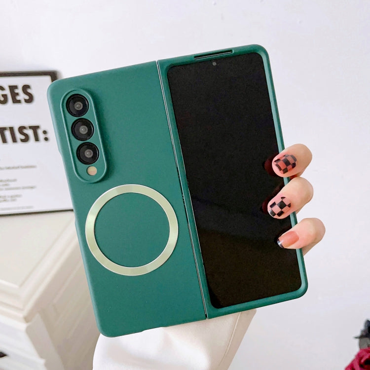 For Samsung Galaxy Z Fold4 Skin Feel MagSafe Magnetic Phone Case(Dark Green) - Galaxy Z Fold4 5G Cases by PMC TechLife | Online Shopping South Africa | PMC TechLife