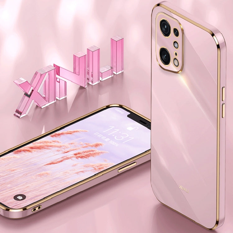 For OPPO Find X5 Pro XINLI Straight 6D Plating Gold Edge TPU Phone Case(Black) - OPPO Cases by PMC TechLife | Online Shopping South Africa | PMC TechLife | Buy Now Pay Later Mobicred