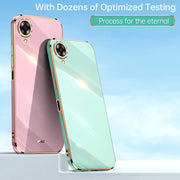 For OPPO A17k XINLI Straight 6D Plating Gold Edge TPU Phone Case(Hawthorn Red)