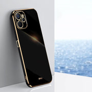 For Realme 9i 5G XINLI Straight Edge 6D Electroplate TPU Phone Case(Black)